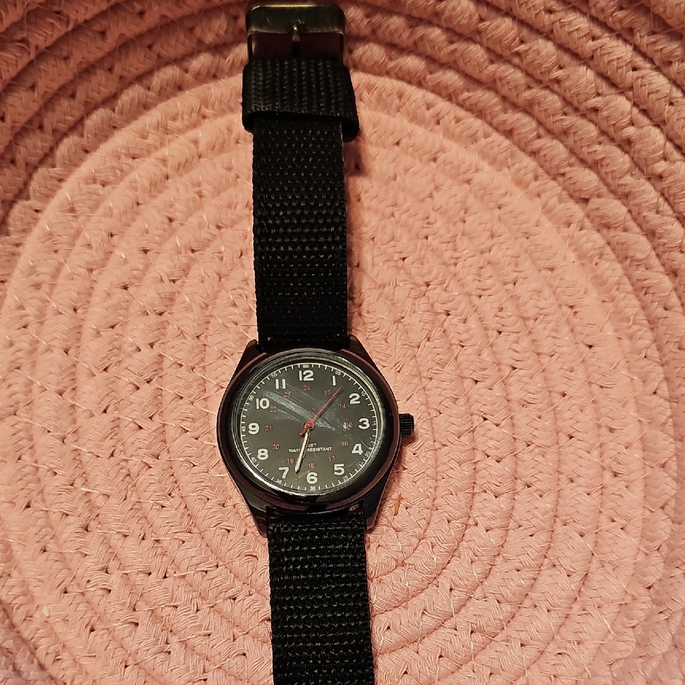 Black Nylon Strap Watch